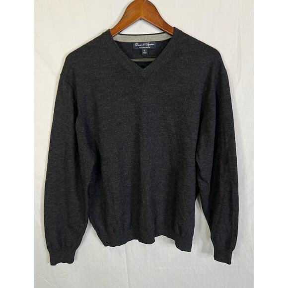 Davis & Squire men 100% wool sweater dark grey warm casual outdoors size XL - Picture 1 of 3